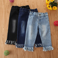 Cargar imagen en el visor de la galería, Pantalón jeans con flecos
