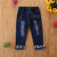 Cargar imagen en el visor de la galería, Pantalón jeans con flecos
