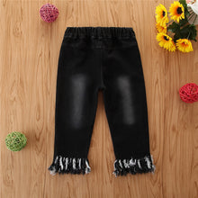 Cargar imagen en el visor de la galería, Pantalón jeans con flecos
