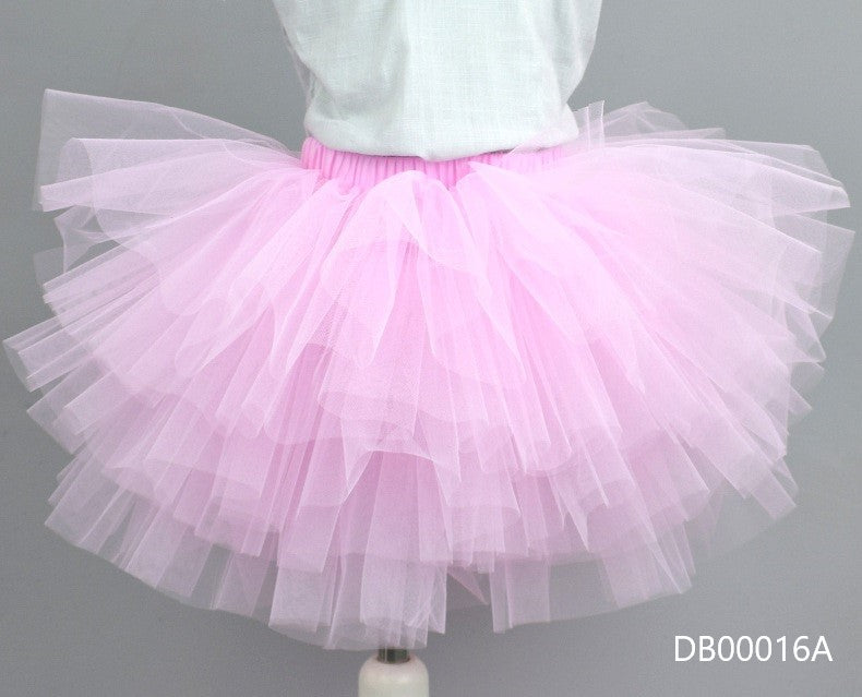 Pollera tutu volantes rosa bebé