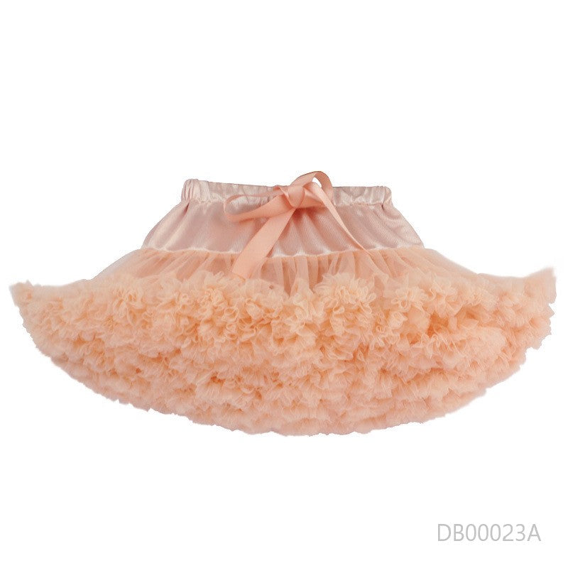 Pollera tutu extra volantes salmón