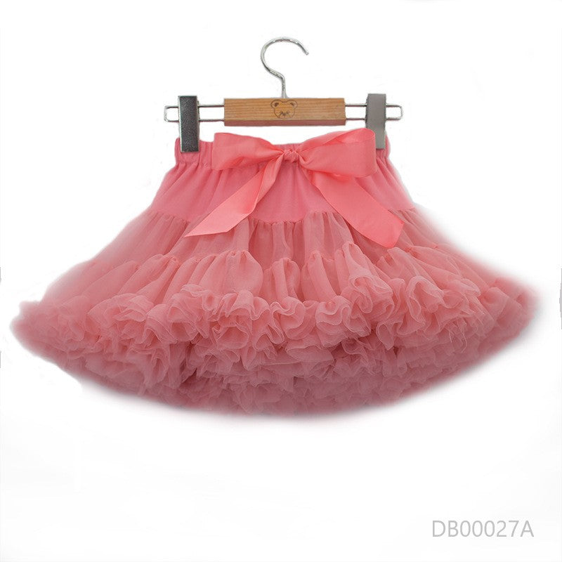 Pollera tutu extra volantes Salmón