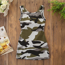 Cargar imagen en el visor de la galería, Vestido camuflaje con espalda abierta juego para hermanas
