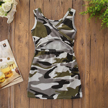 Cargar imagen en el visor de la galería, Vestido camuflaje con espalda abierta juego para hermanas
