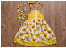 Cargar imagen en el visor de la galería, Vestido de girasoles atado al hombro
