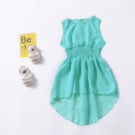 Vestido salida de playa con cola de pato verde agua – Mi Bebe