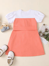 Cargar imagen en el visor de la galería, Vestido doble color coral con botones y cinto
