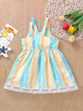 Cargar imagen en el visor de la galería, Vestido colorido a rayas con detalle de mariposa

