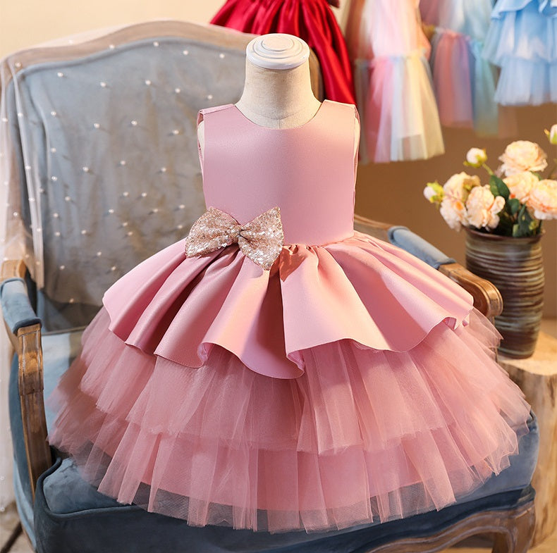 Vestido espalda abierta con moño