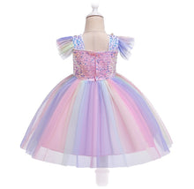 Cargar imagen en el visor de la galería, Vestido de unicornio colorido con lentejuelas
