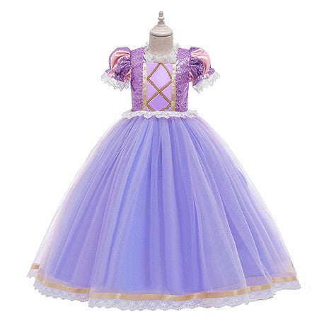 Vestido largo de Rapunzel con lentejuelas
