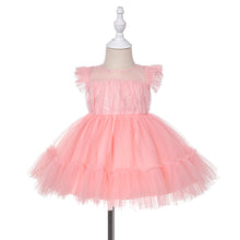 Cargar imagen en el visor de la galería, Vestido rosa, detalles de encaje y transparencia
