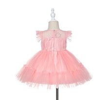 Cargar imagen en el visor de la galería, Vestido rosa, detalles de encaje y transparencia
