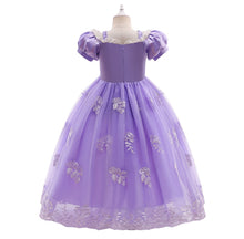Cargar imagen en el visor de la galería, Vestido largo lila estilo princesa Rapunzel con encaje

