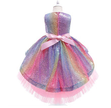 Cargar imagen en el visor de la galería, Vestido cola de pato de lentejuelas coloridas, escalonado de tul
