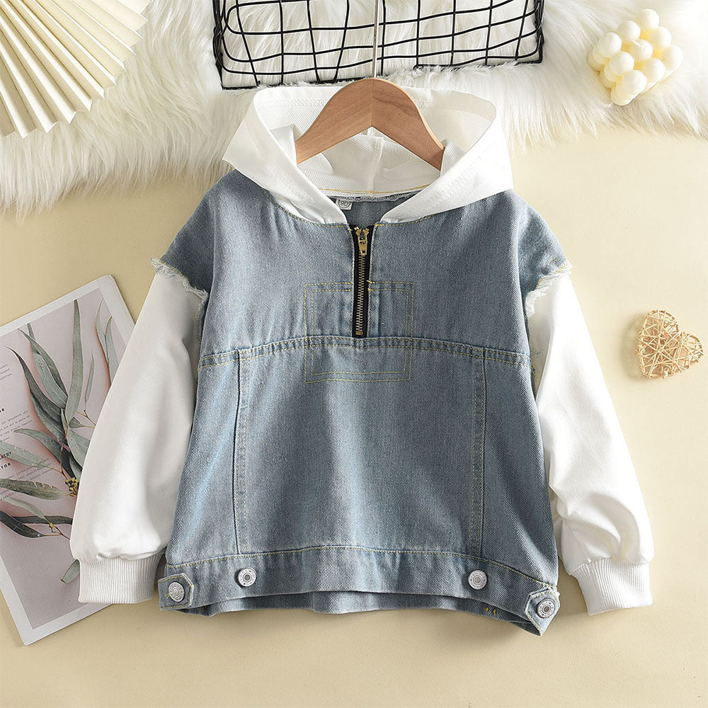 Abrigo con capucha  tipo jeans