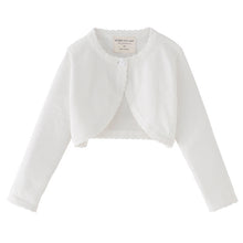 Cargar imagen en el visor de la galería, Bolero blanco de hilo con detalles en los bordes
