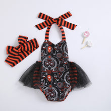 Cargar imagen en el visor de la galería, Body negro estampado, tutu con brillos y vincha
