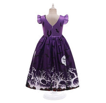 Cargar imagen en el visor de la galería, Vestido lila largo estampa halloween
