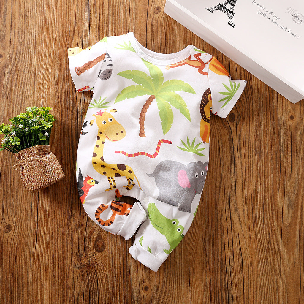 Body blanco estampado de animales con palmera