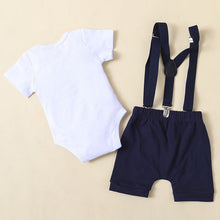 Cargar imagen en el visor de la galería, Body blanco de baby shark con short azul y tirante
