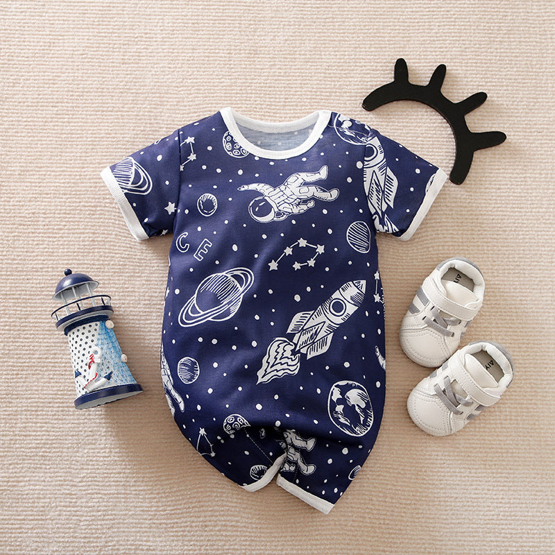 Body azul marino con estampa del espacio y astronauta