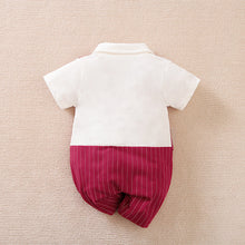 Cargar imagen en el visor de la galería, Body blanco con moño y falso chaleco bordo
