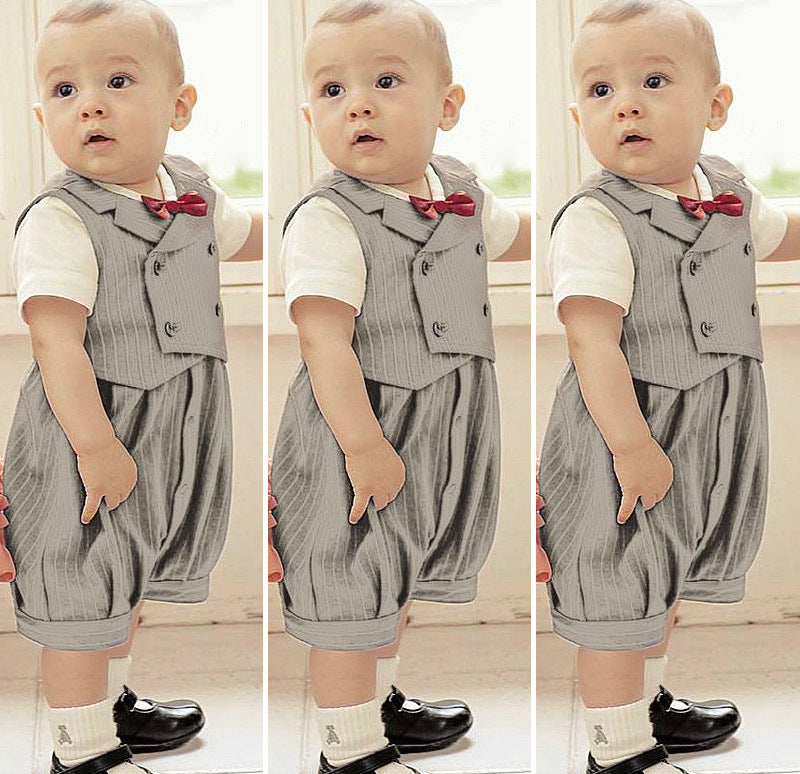 Camisa body mameluco con moño y chaleco