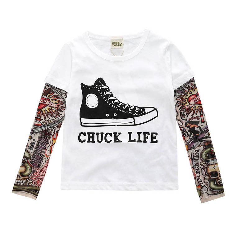 Remera mangas largas tipo tatuaje