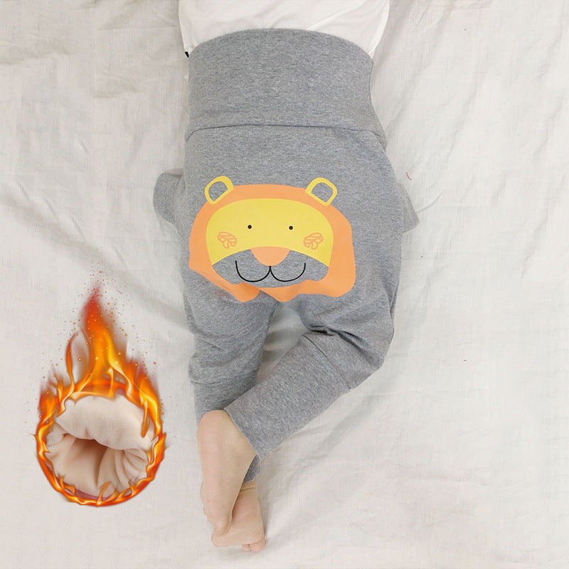 Pantalón calcita gris con estampa de tigre