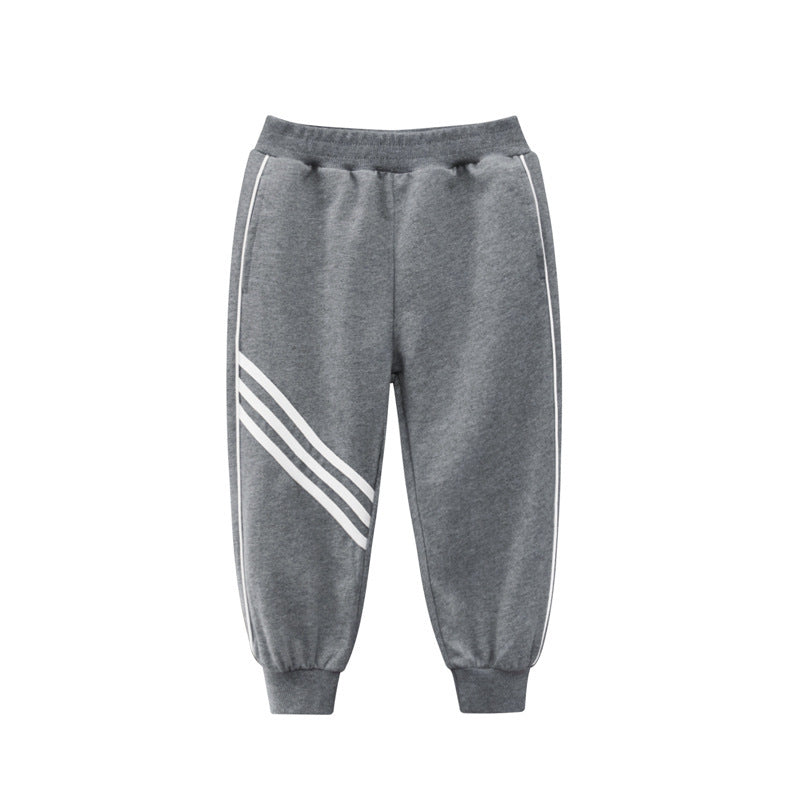 Pantalón liso con rayas blancas