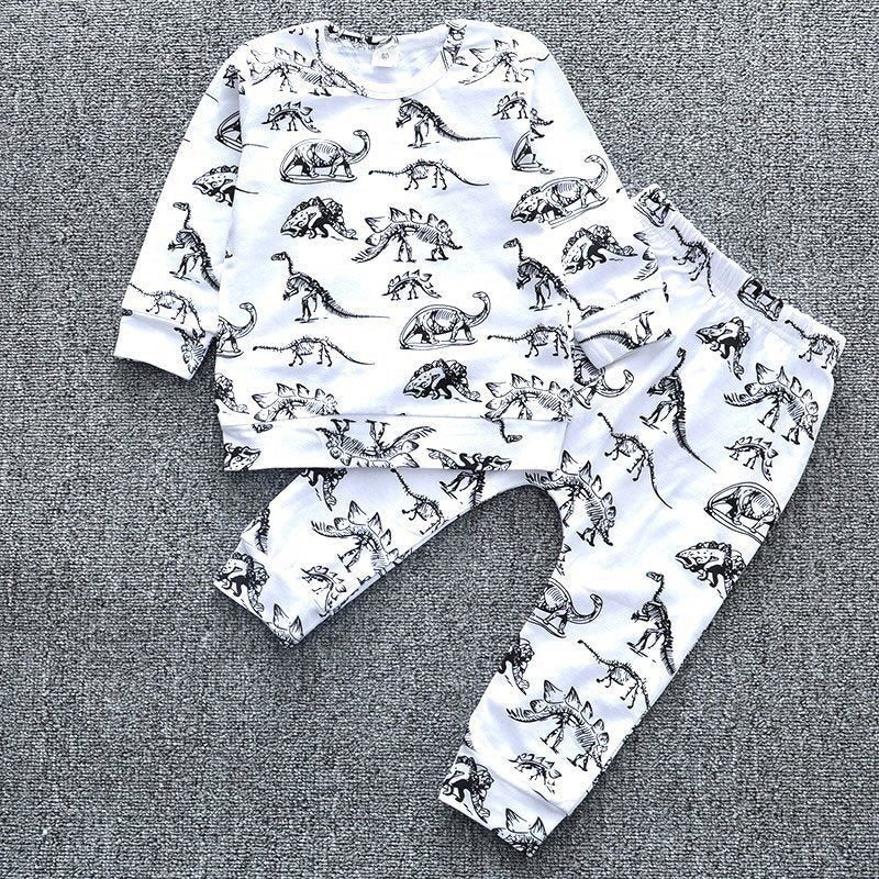 Buzo y pantalón dino animal gris