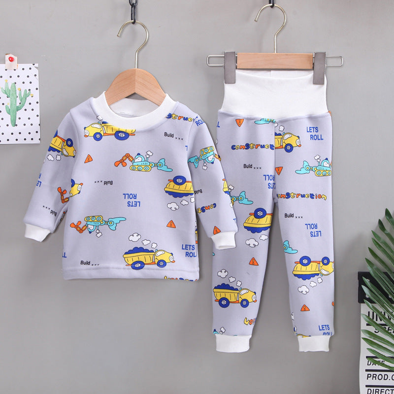Buzo y pantalón gris, estampado de tractor