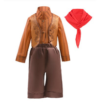Cargar imagen en el visor de la galería, Camisa, pantalón y chaleco de seda con pañoleta rojo estilo Principe Antonio Madrigal Encanto

