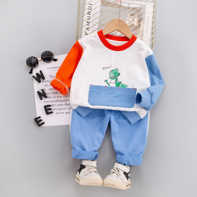 Buzo de 3 colores de dino con pantalón estilo moletón