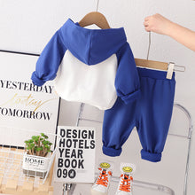 Cargar imagen en el visor de la galería, Buzo doble color con capucha de papas fritas y pantalón estilo moletón
