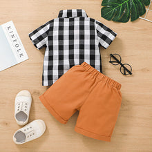 Cargar imagen en el visor de la galería, Camisa cuadrille negro con short marrón
