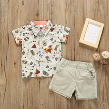 Carregar imagem no visualizador da galeria, Camisa verde con estampa de Alpaca y short
