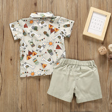 Carregar imagem no visualizador da galeria, Camisa verde con estampa de Alpaca y short
