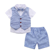 Cargar imagen en el visor de la galería, Camisa blanca, chaleco y short cuadrille con moño
