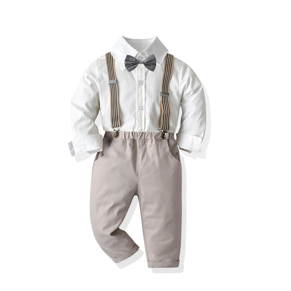 Camisa blanca con pantalon gris 2025