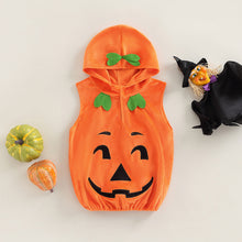 Carregar imagem no visualizador da galeria, Camisilla naranja de calabaza con capucha
