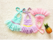 Cargar imagen en el visor de la galería, Traje de baño con tutu rosa verde agua
