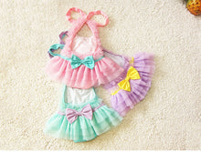 Cargar imagen en el visor de la galería, Traje de baño con tutu rosa verde agua
