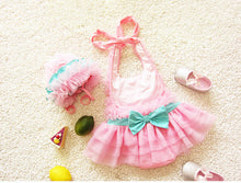 Cargar imagen en el visor de la galería, Traje de baño con tutu rosa verde agua
