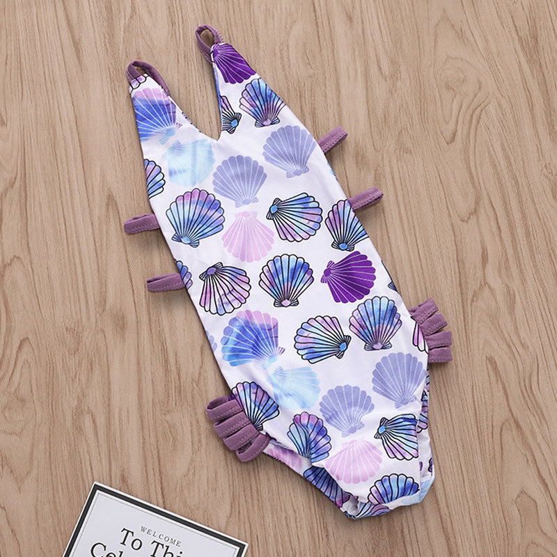 Traje de baño de conchas del mar espalda cruzada