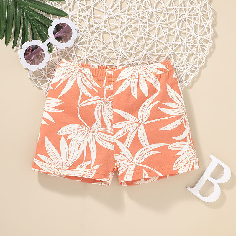 Short naranja de flores
