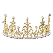 Cargar imagen en el visor de la galería, Corona estilo princesa con perlas
