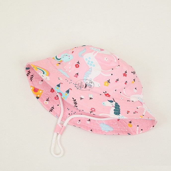 Sombrero de playa rosa de unicornio